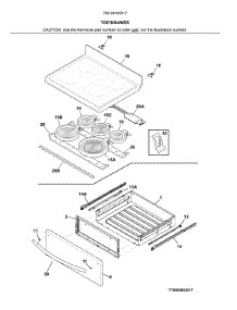 Top / Drawer parts for Kenmore Range 790.94193317 (79094193317, 790 94193317) from AppliancePartsPros.com