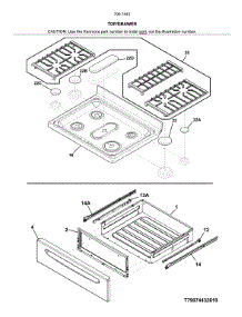 Top / Drawer parts for Kenmore Range 790.74439810 (79074439810, 790 74439810) from AppliancePartsPros.com