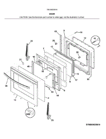 Door parts for Kenmore Range 790.92623810 (79092623810, 790 92623810) from AppliancePartsPros.com