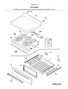 Top / Drawer parts for Kenmore Range 790.92623810 (79092623810, 790 92623810) from AppliancePartsPros.com