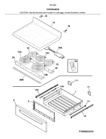 Top / Drawer parts for Kenmore Range 790.92622810 (79092622810, 790 92622810) from AppliancePartsPros.com