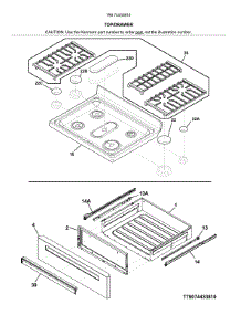 Top / Drawer parts for Kenmore Range 790.74433810 (79074433810, 790 74433810) from AppliancePartsPros.com