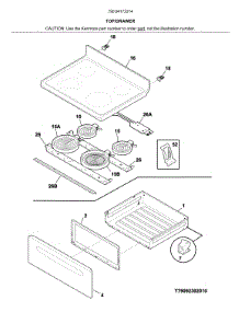 Top / Drawer parts for Kenmore Range 790.94172314 (79094172314, 790 94172314) from AppliancePartsPros.com