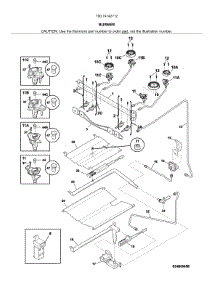 Burner parts for Kenmore Range 790.74142712 (79074142712, 790 74142712) from AppliancePartsPros.com