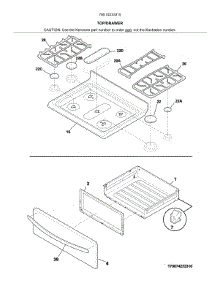 Top / Drawer parts for Kenmore Range 790.74233315 (79074233315, 790 74233315) from AppliancePartsPros.com