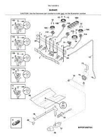 Burner parts for Kenmore Range 790.74423810 (79074423810, 790 74423810) from AppliancePartsPros.com