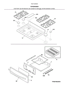 Top / Drawer parts for Kenmore Range 790.74423810 (79074423810, 790 74423810) from AppliancePartsPros.com