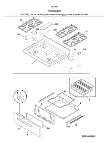 Top / Drawer parts for Kenmore Range 790.74422810 (79074422810, 790 74422810) from AppliancePartsPros.com