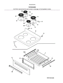 Top / Drawer parts for Kenmore Range 790.92573810 (79092573810, 790 92573810) from AppliancePartsPros.com