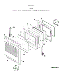 Door parts for Kenmore Range 790.92573810 (79092573810, 790 92573810) from AppliancePartsPros.com