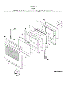 Door parts for Kenmore Range 790.92563810 (79092563810, 790 92563810) from AppliancePartsPros.com