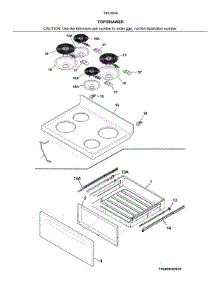 Top / Drawer parts for Kenmore Range 790.92569810 (79092569810, 790 92569810) from AppliancePartsPros.com