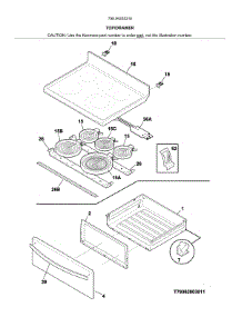 Top / Drawer parts for Kenmore Range 790.94203316 (79094203316, 790 94203316) from AppliancePartsPros.com