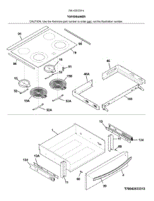 Top / Drawer parts for Kenmore Range 790.4253331A (7904253331A, 790 4253331A) from AppliancePartsPros.com