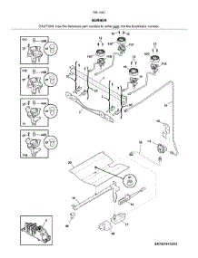 Burner parts for Kenmore Range 790.74419810 (79074419810, 790 74419810) from AppliancePartsPros.com
