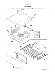 Top / Drawer parts for Kenmore Range 790.92613810 (79092613810, 790 92613810) from AppliancePartsPros.com