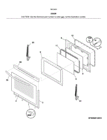 Door parts for Kenmore Range 790.92619810 (79092619810, 790 92619810) from AppliancePartsPros.com