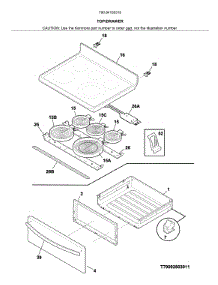 Top / Drawer parts for Kenmore Range 790.94193316 (79094193316, 790 94193316) from AppliancePartsPros.com