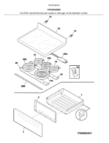 Top / Drawer parts for Kenmore Range 790.94192316 (79094192316, 790 94192316) from AppliancePartsPros.com