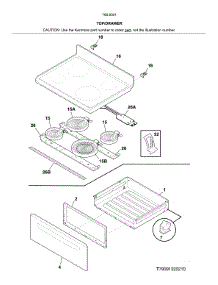 Top / Drawer parts for Kenmore Range 790.93019315 (79093019315, 790 93019315) from AppliancePartsPros.com