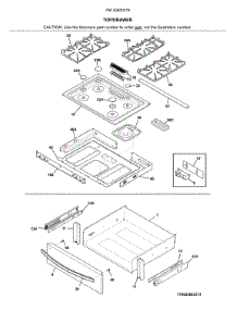 Top / Drawer parts for Kenmore Range 790.32603319 (79032603319, 790 32603319) from AppliancePartsPros.com