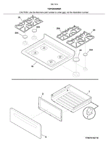 Top / Drawer parts for Kenmore Range 790.74149711 (79074149711, 790 74149711) from AppliancePartsPros.com