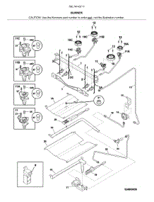 Burner parts for Kenmore Range 790.74143711 (79074143711, 790 74143711) from AppliancePartsPros.com