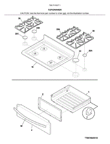 Top / Drawer parts for Kenmore Range 790.74143711 (79074143711, 790 74143711) from AppliancePartsPros.com