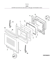Door parts for Kenmore Range 790.74334314 (79074334314, 790 74334314) from AppliancePartsPros.com