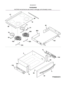Top / Drawer parts for Kenmore Range 790.42533317 (79042533317, 790 42533317) from AppliancePartsPros.com