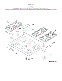 Main Top parts for Kenmore Range 790.78143413 (79078143413, 790 78143413) from AppliancePartsPros.com