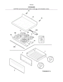 Top / Drawer parts for Kenmore Range 790.94209314 (79094209314, 790 94209314) from AppliancePartsPros.com