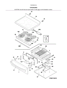 Top / Drawer parts for Kenmore Range 790.95053314 (79095053314, 790 95053314) from AppliancePartsPros.com