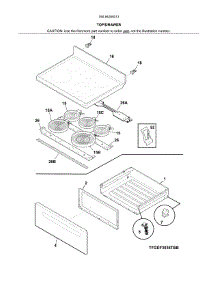 Top / Drawer parts for Kenmore Range 790.94209313 (79094209313, 790 94209313) from AppliancePartsPros.com