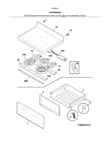 Top / Drawer parts for Kenmore Range 790.96189711 (79096189711, 790 96189711) from AppliancePartsPros.com