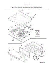 Top / Drawer parts for Kenmore Range 790.96183713 (79096183713, 790 96183713) from AppliancePartsPros.com