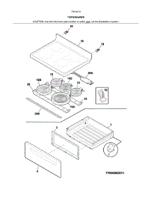 Top / Drawer parts for Kenmore Range 790.94199313 (79094199313, 790 94199313) from AppliancePartsPros.com