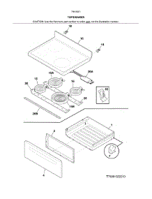 Top / Drawer parts for Kenmore Range 790.93019313 (79093019313, 790 93019313) from AppliancePartsPros.com