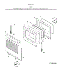 Door parts for Kenmore Range 790.93013314 (79093013314, 790 93013314) from AppliancePartsPros.com