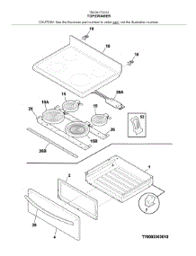 Top / Drawer parts for Kenmore Range 790.94173314 (79094173314, 790 94173314) from AppliancePartsPros.com