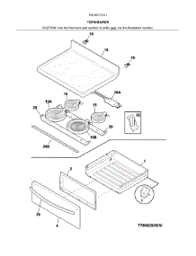 Top / Drawer parts for Kenmore Range 790.94173311 (79094173311, 790 94173311) from AppliancePartsPros.com