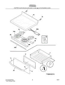 Top / Drawer parts for Kenmore Range 790.96183712 (79096183712, 790 96183712) from AppliancePartsPros.com