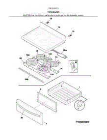 Top / Drawer parts for Kenmore Range 790.94193313 (79094193313, 790 94193313) from AppliancePartsPros.com