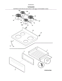 Top / Drawer parts for Kenmore Range 790.94149313 (79094149313, 790 94149313) from AppliancePartsPros.com