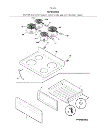 Top / Drawer parts for Kenmore Range 790.94142312 (79094142312, 790 94142312) from AppliancePartsPros.com