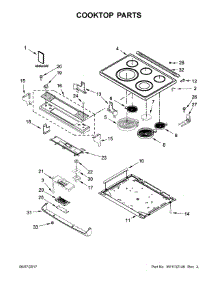 Cooktop Parts parts for Kenmore Range 664.95123611 (66495123611, 664 95123611) from AppliancePartsPros.com