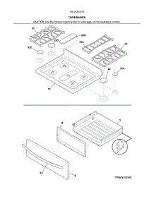 Top / Drawer parts for Kenmore Range 790.74233314 (79074233314, 790 74233314) from AppliancePartsPros.com