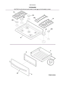 Top / Drawer parts for Kenmore Range 790.74133314 (79074133314, 790 74133314) from AppliancePartsPros.com