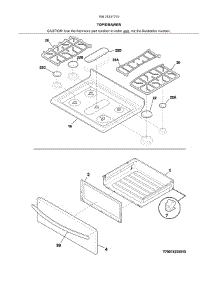 Top / Drawer parts for Kenmore Range 790.74237710 (79074237710, 790 74237710) from AppliancePartsPros.com