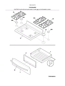 Top / Drawer parts for Kenmore Range 790.74143710 (79074143710, 790 74143710) from AppliancePartsPros.com
